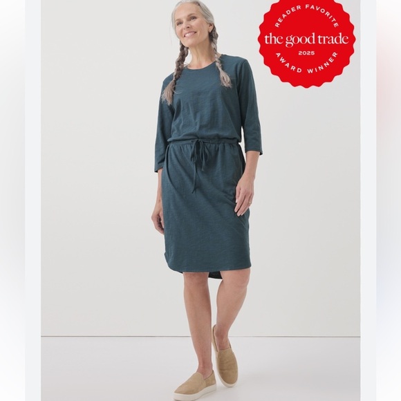 PACT Organic Cotton Long Sleeve Dress Size S